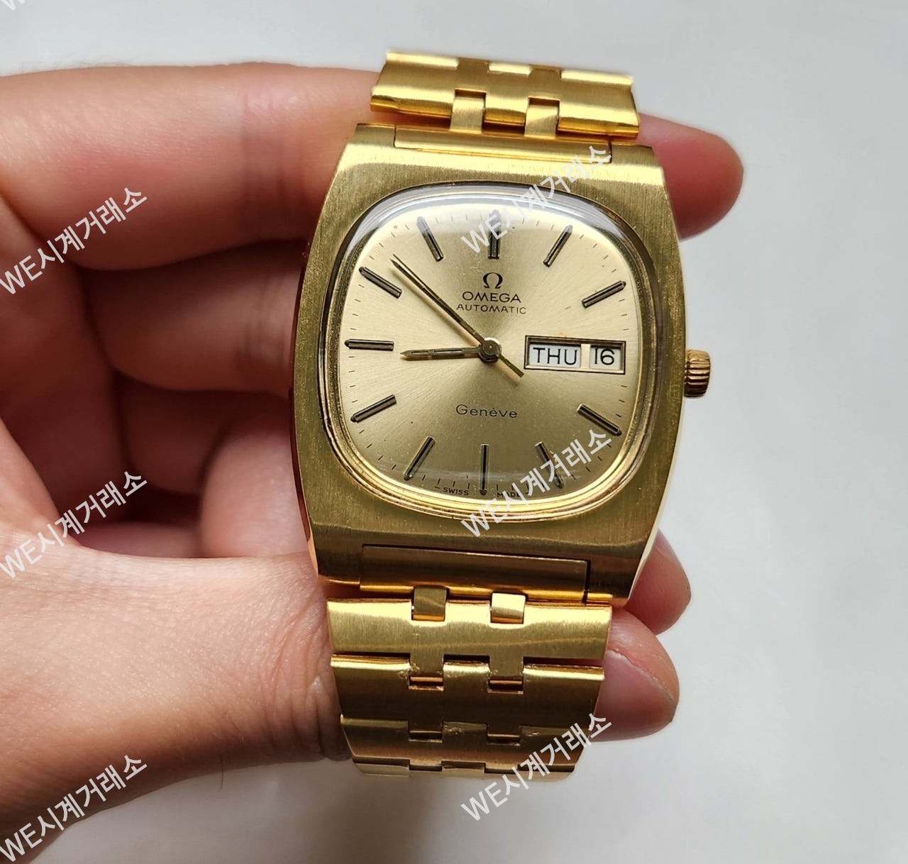 빈티지 오메가 제네브 테레비 올금장 데이데이트 오토매틱