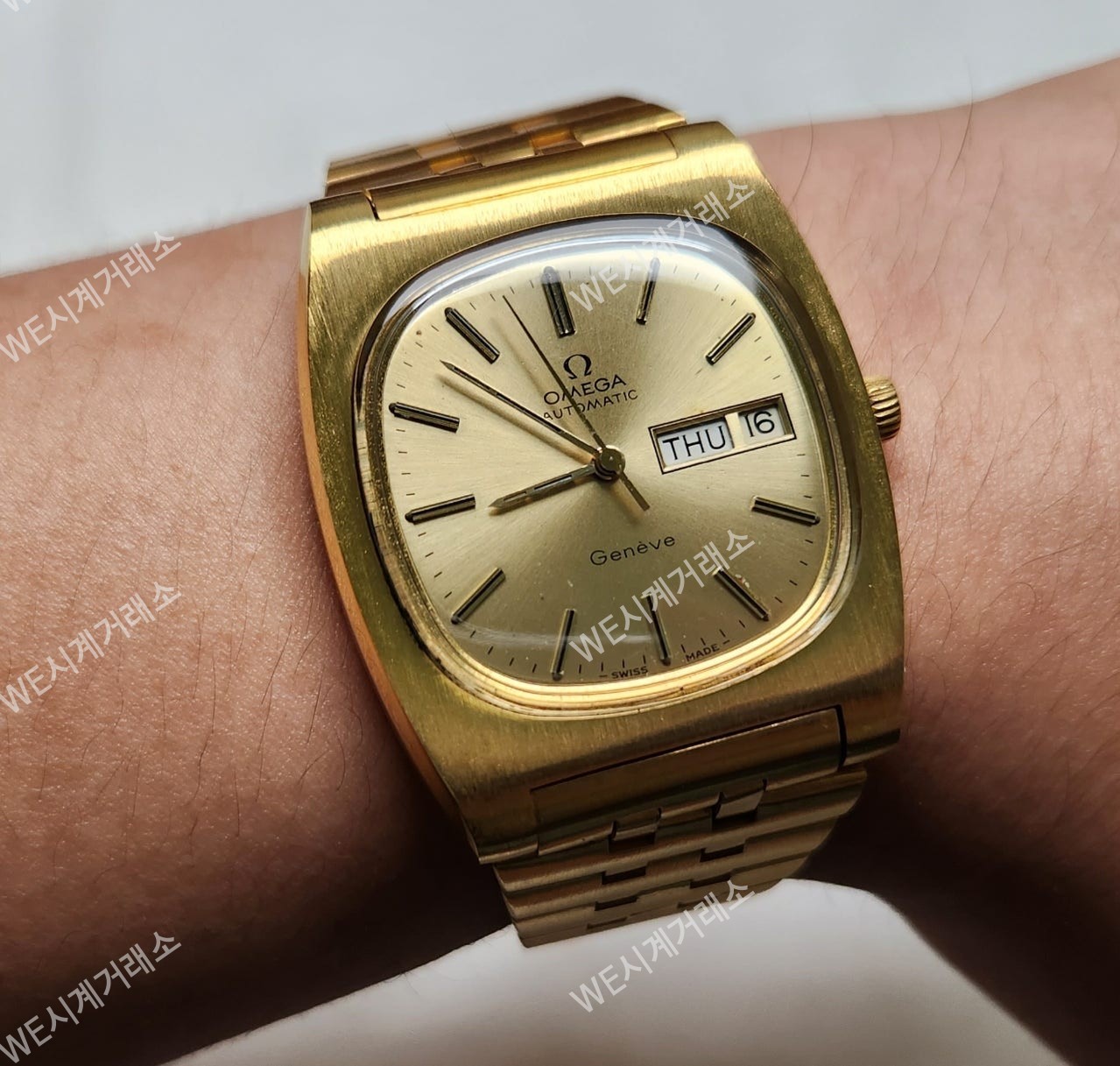 빈티지 오메가 제네브 테레비 올금장 데이데이트 오토매틱