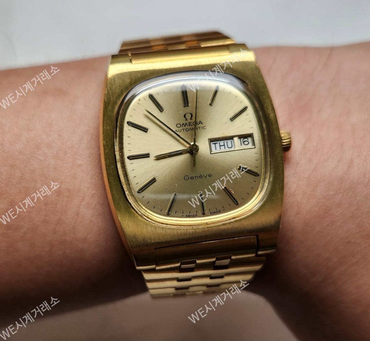 빈티지 오메가 제네브 테레비 올금장 데이데이트 오토매틱