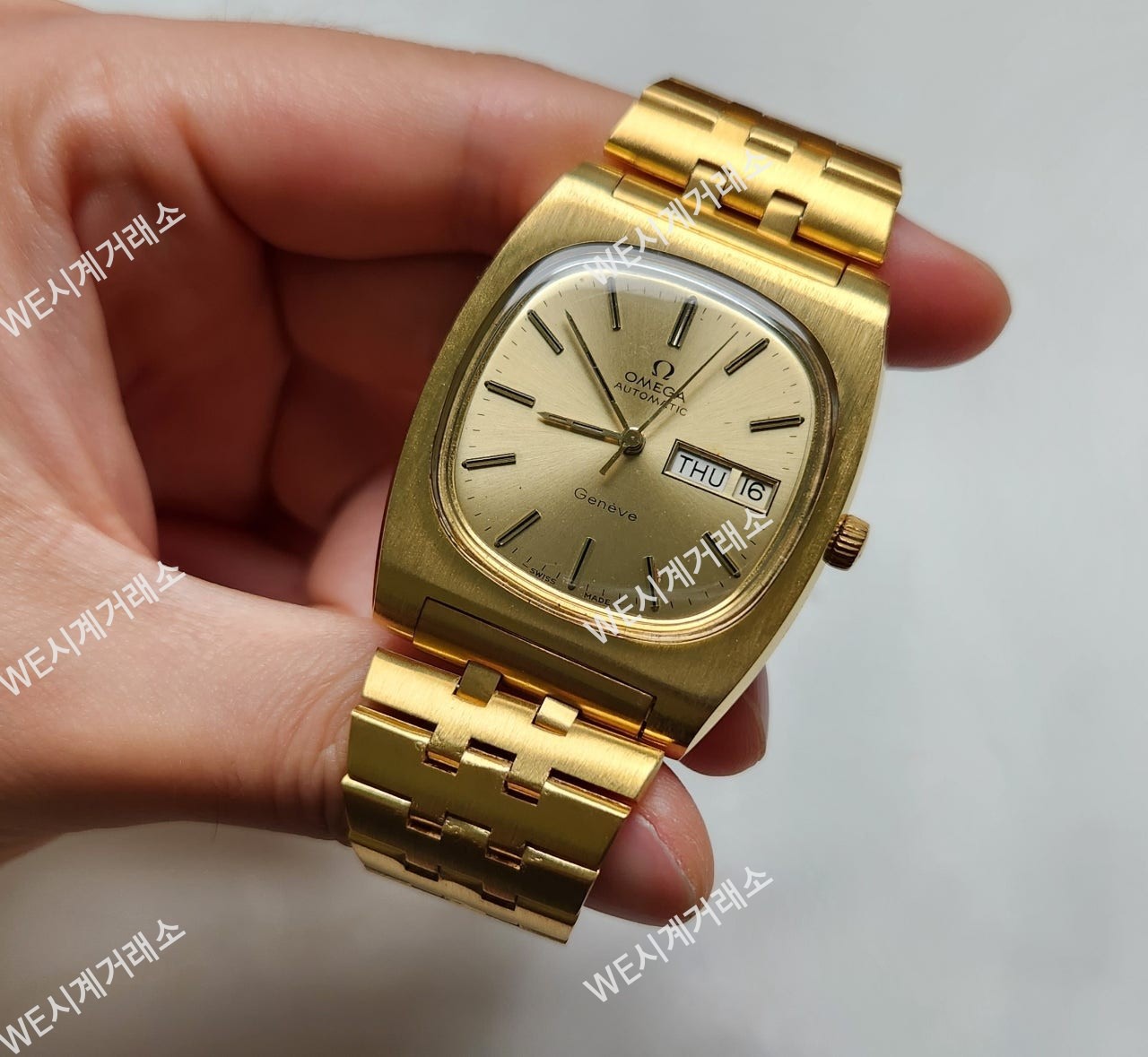 빈티지 오메가 제네브 테레비 올금장 데이데이트 오토매틱