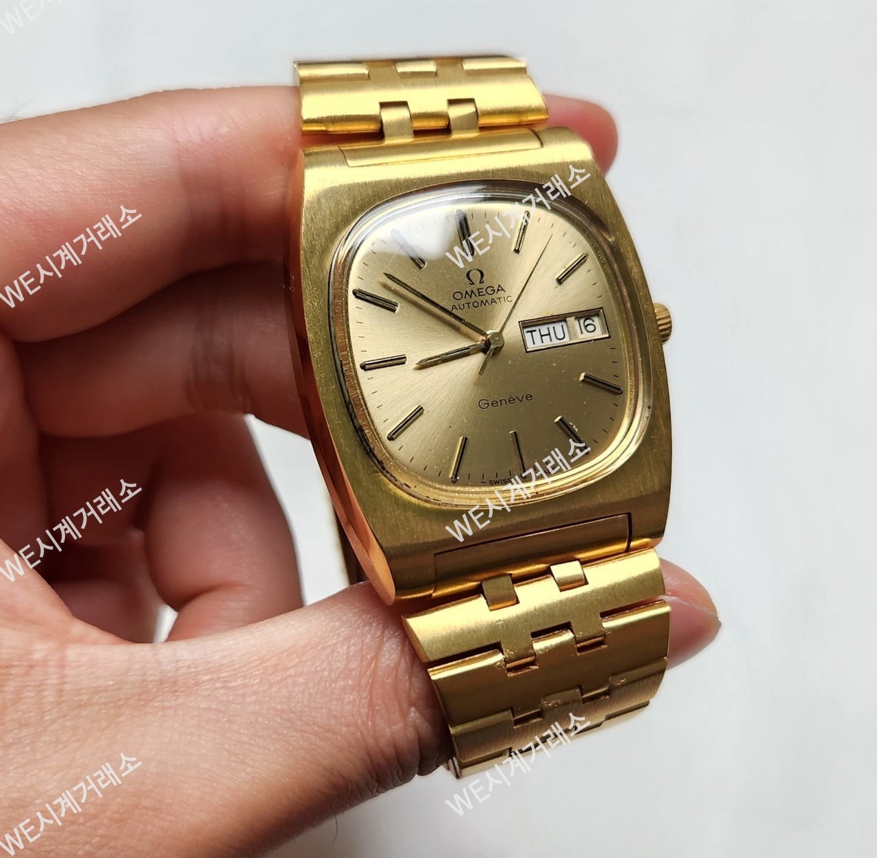 빈티지 오메가 제네브 테레비 올금장 데이데이트 오토매틱