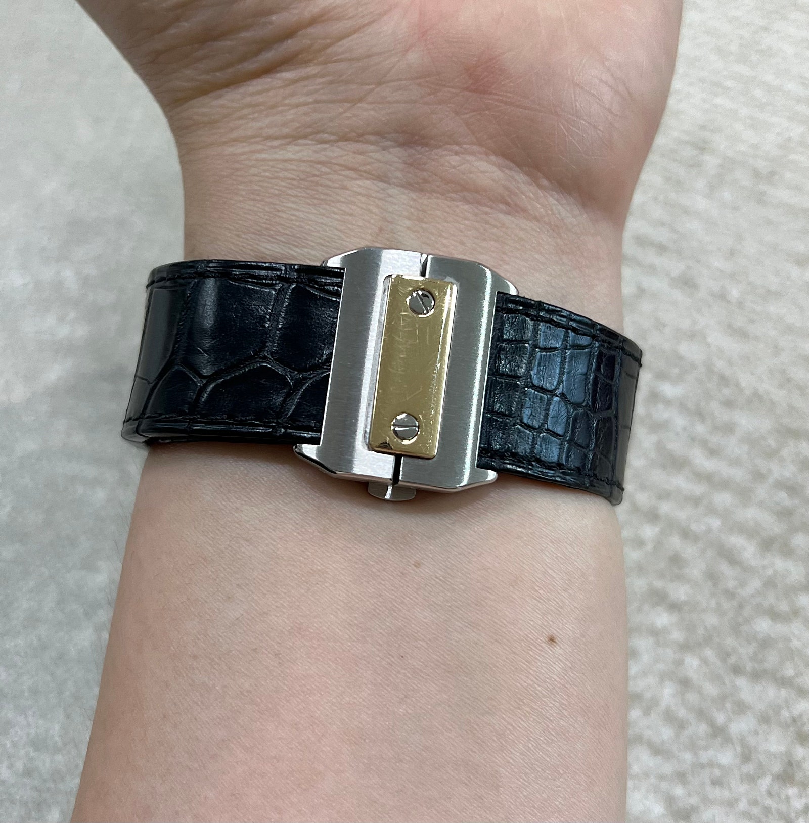 Santos 100 41.3  Stainless Steel / Yellow Gold 이미지 11