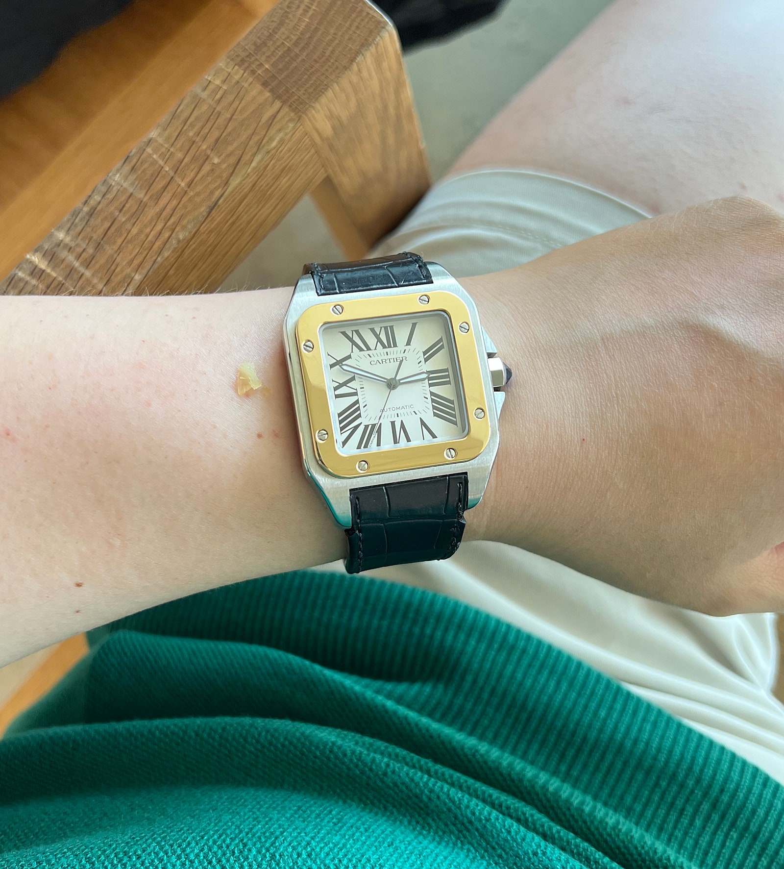 Santos 100 41.3  Stainless Steel / Yellow Gold 이미지 13