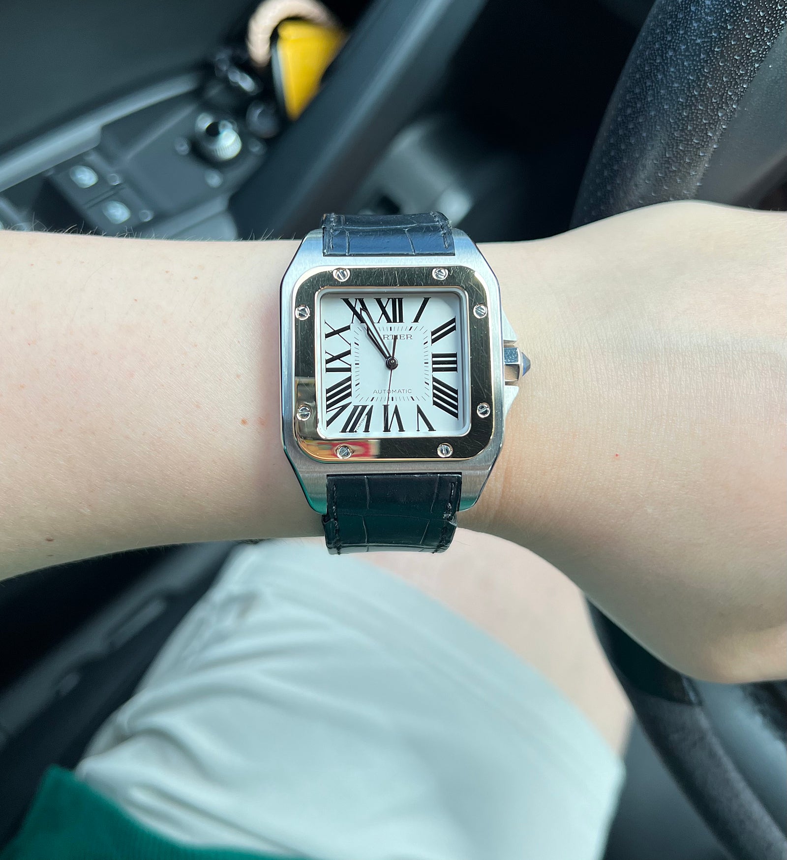 Santos 100 41.3  Stainless Steel / Yellow Gold 이미지 14