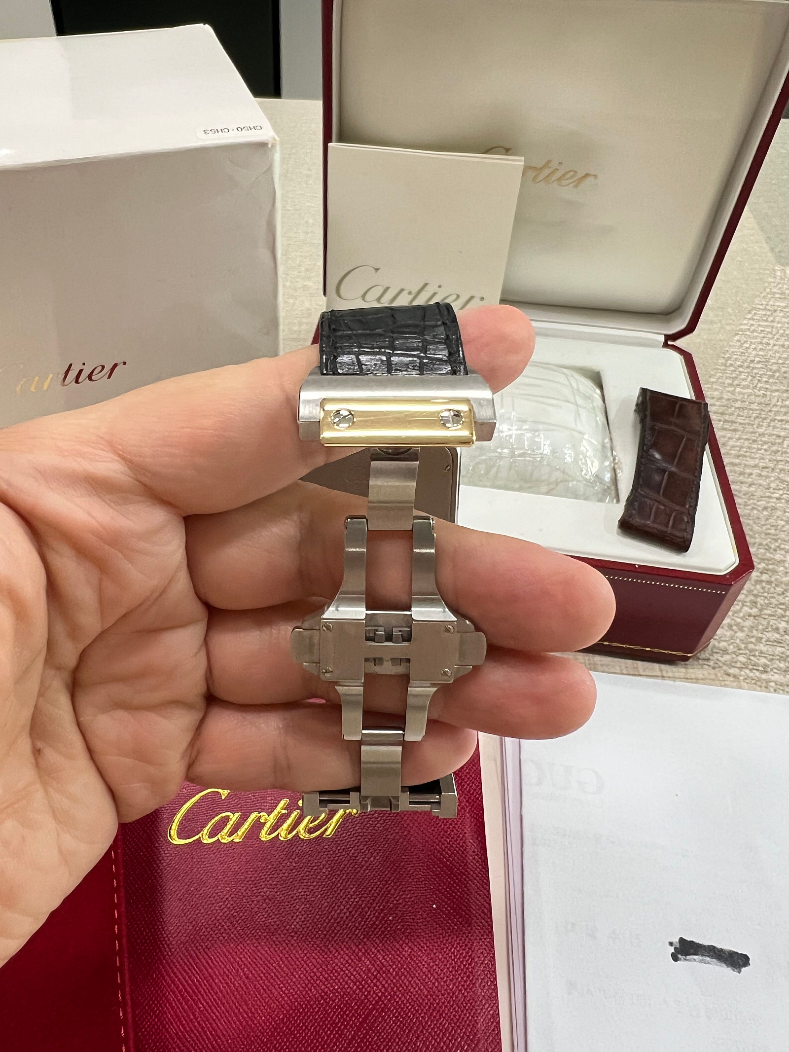 Santos 100 41.3  Stainless Steel / Yellow Gold 구성품